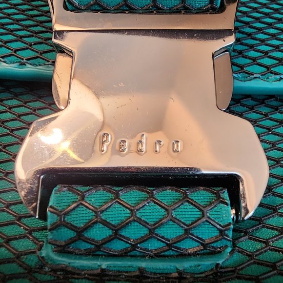 Pedro Dark Teal Green Mesh Pattern Shoulder Bag - Picture 8 of 11